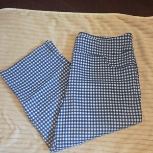 Ruby Rd. Navy and White Gingham Pants